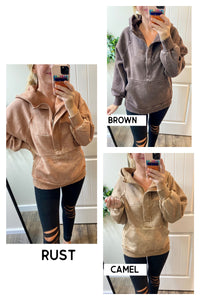 Oversized Fleece 1/4 Zip Pullovers