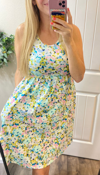 Dusty Mint Floral Dress