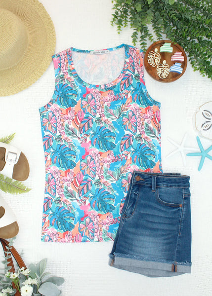 MM Summer Print Micro-Ribbed Tanks