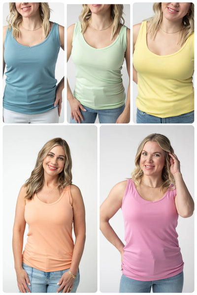 MM Vneck Elevated Basic Tanks (5 colors)