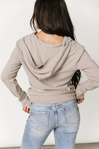 Ampersand Ave Fleece Sand Full Zip Hoodie