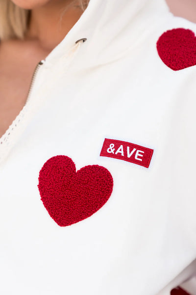 Ampersand Hearts Full Zip Hoodie