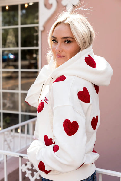 Ampersand Hearts Full Zip Hoodie