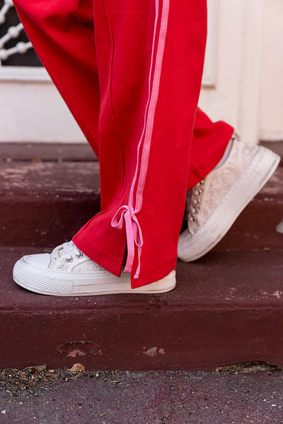 Ampersand Ave. Red Bow Wide Leg Pants