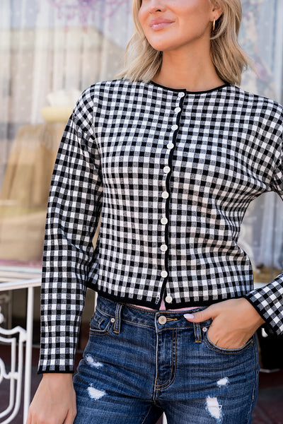 Ampersand Ave. Black Or Red Gingham Cardigans