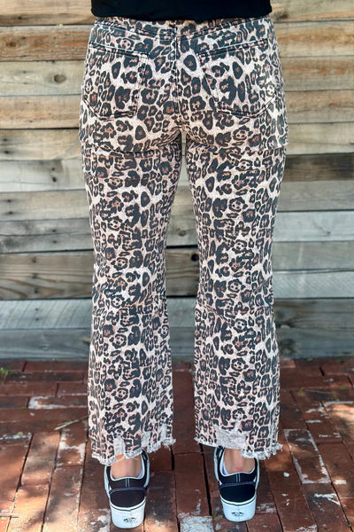 SK Checkered or Leopard Distress Denim