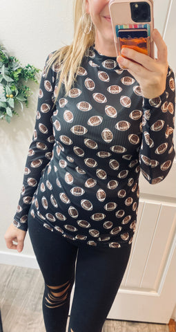 Mesh Football Long Sleeve Top