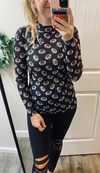 Mesh Football Long Sleeve Top