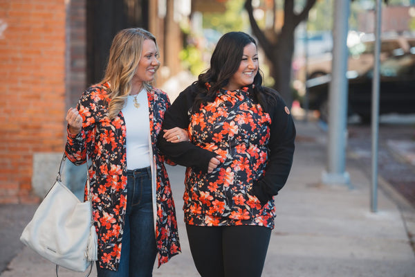 MM Zipcowl Sunset Floral Pullover