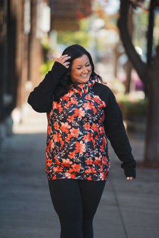 MM Zipcowl Sunset Floral Pullover