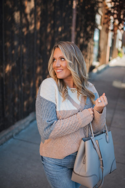 MM Colorblock Button Cardigan