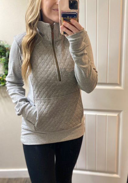 Ampersand Ave. Grey Quilted Pullover