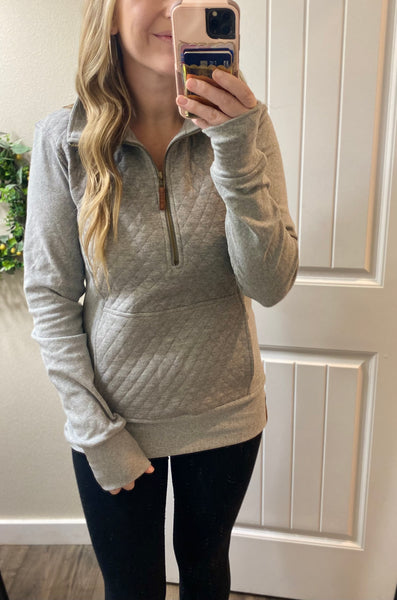 Ampersand Ave. Grey Quilted Pullover