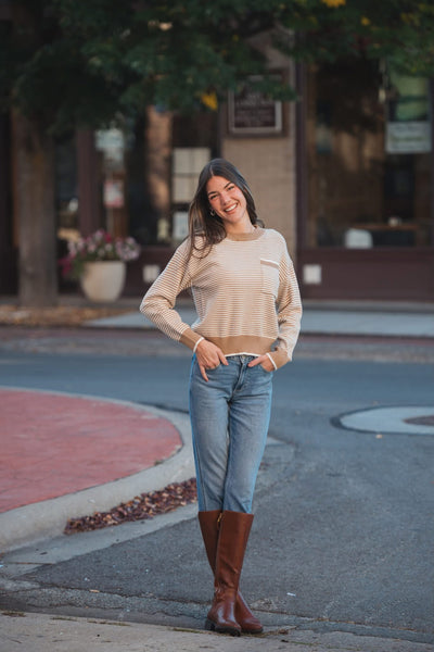 MM Latte Stripe Sweater