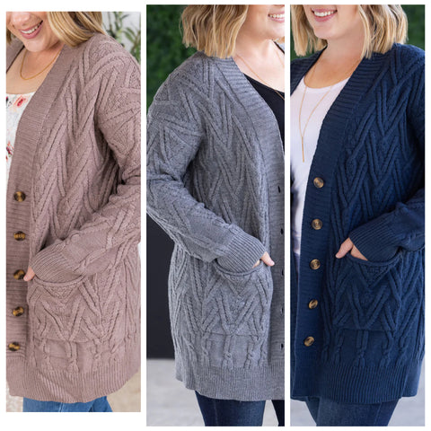 MM Button Textured Cardigans