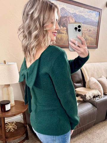 Back Bow Sweater (Hunter Green or Black)