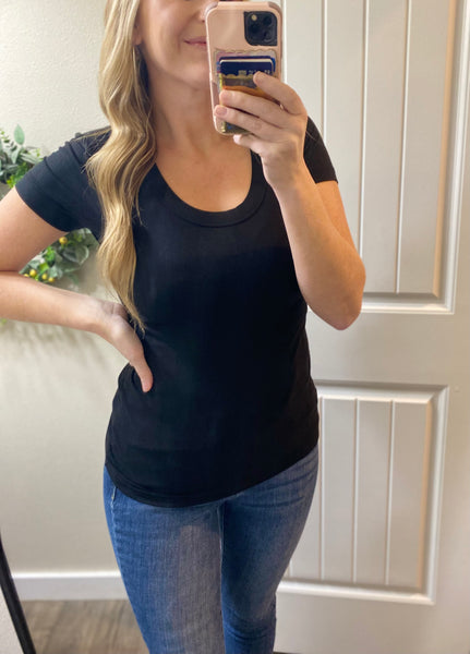 Ribbed Short Sleeve Tops