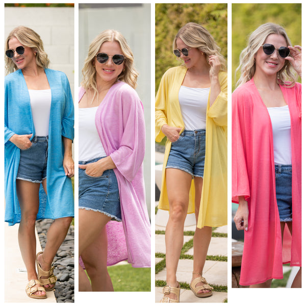 MM Coverup Kimono's (Blue, Coral, Lemon, Lilac)