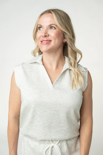 MM Luxe Collar Tank/Skort Set- Heather Grey