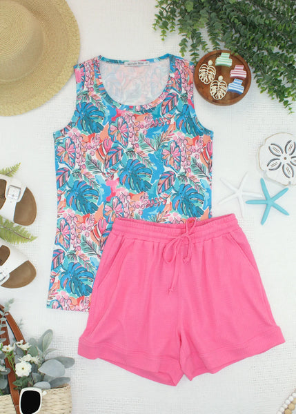 MM Summer Print Micro-Ribbed Tanks