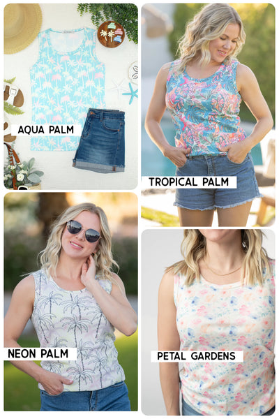 MM Summer Print Micro-Ribbed Tanks