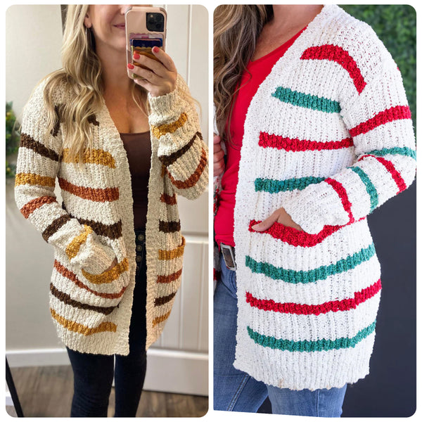 MM Christmas Stripe Cardigan
