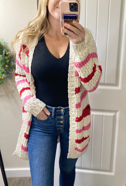 Mm Valentine’s Striped Cardigan