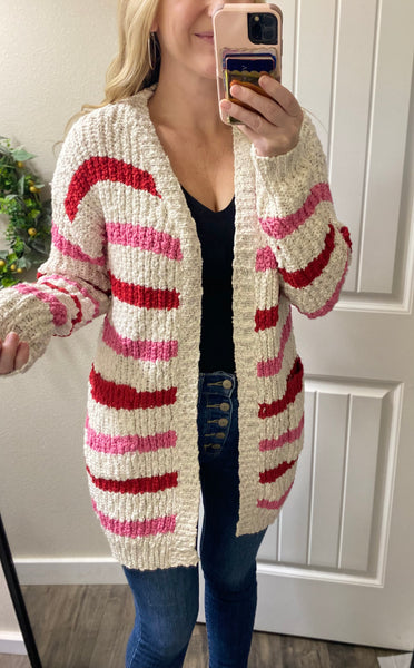 Mm Valentine’s Striped Cardigan