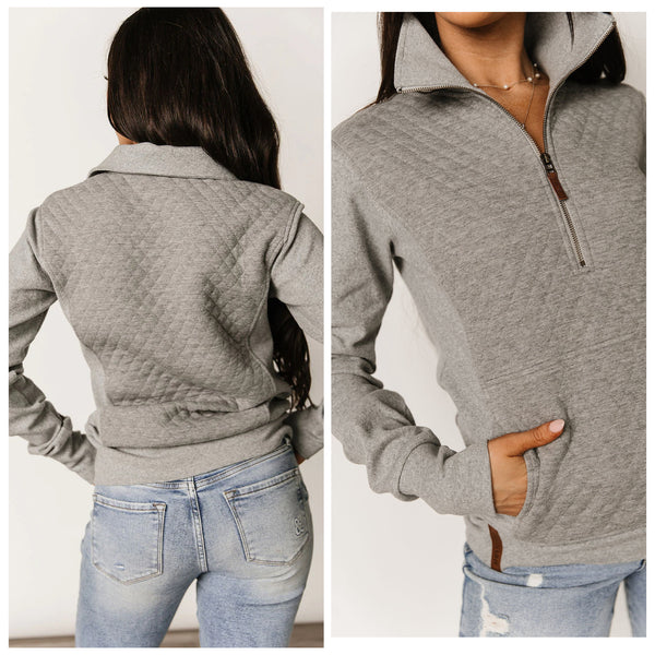 Ampersand Ave. Grey Quilted Pullover