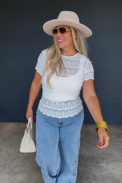 Preorder Blakely Lace Tops (Black or White)