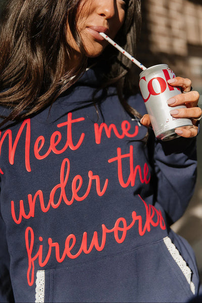 Preorder Ampersand Ave. Lace Meet Me Under The Fireworks Hoodie