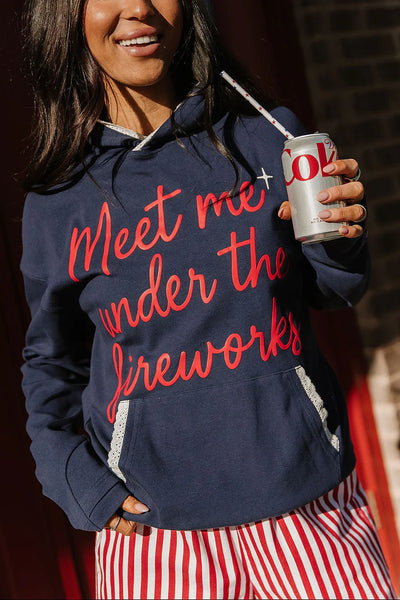 Preorder Ampersand Ave. Lace Meet Me Under The Fireworks Hoodie