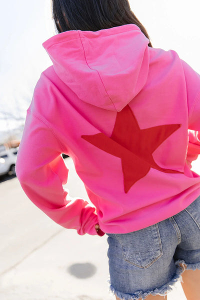 Preorder Ampersand Ave. Oversized Pink Star Hoodie