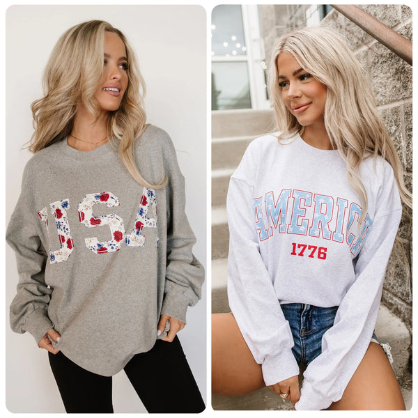 Preorder Ampersand Ave. Oversized Crew Pullovers (America or USA)