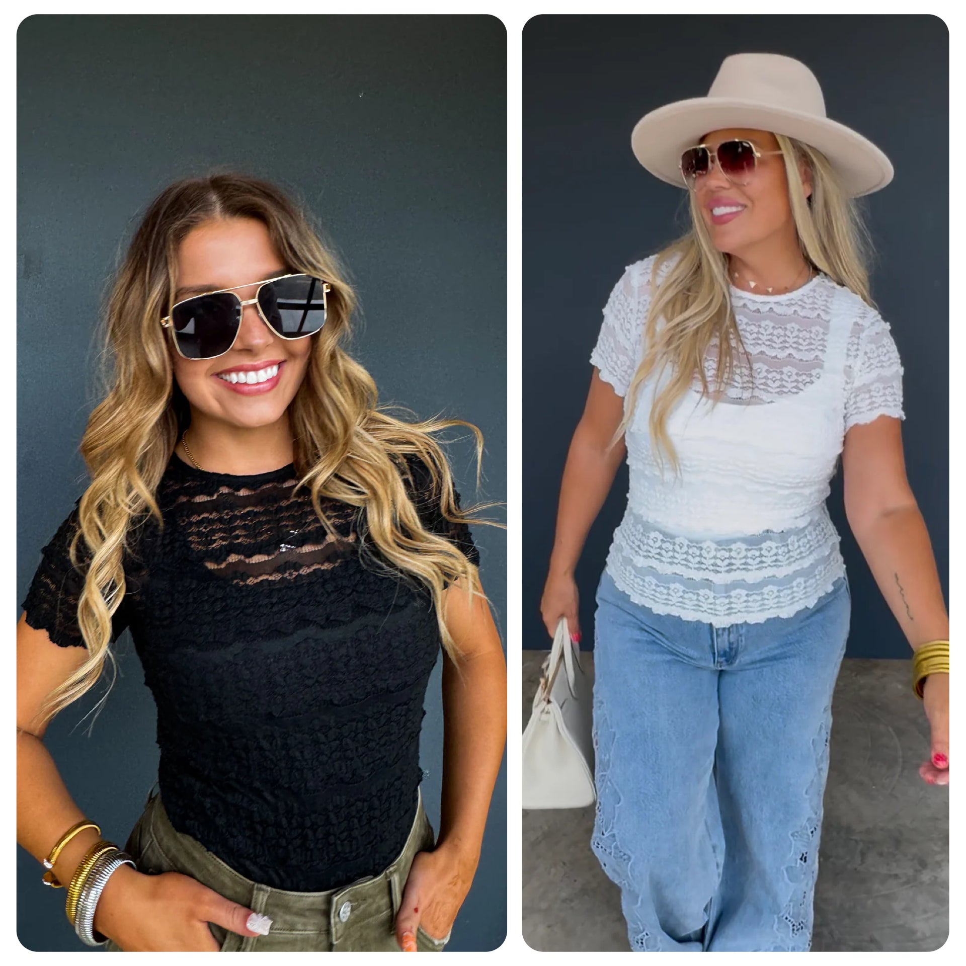 Preorder Blakely Lace Tops (Black or White)