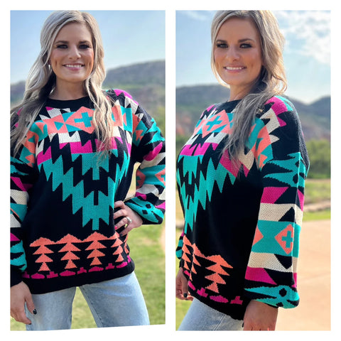 Colorful Aztec Sweater