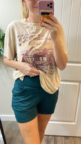 Teal Live In Yoga Lounge Shorts