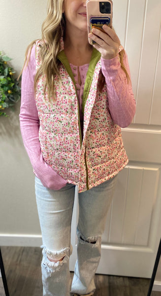 Soft Pink Ribbed Button Long Sleeves