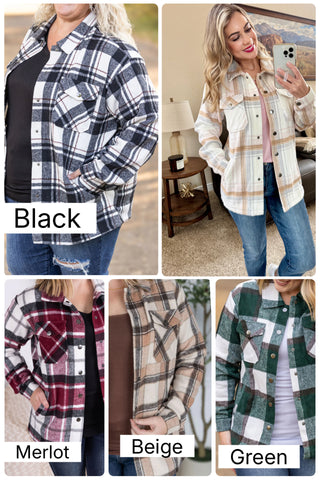 MM Snap Button Down Plaid Jackets