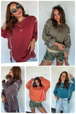 Blakeley Fall Exposed Seam Crew Pullovers