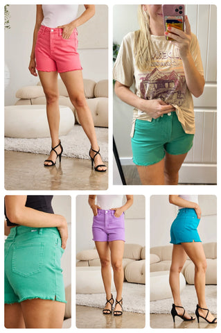 RFM Tummy Control Frayed Hem Shorts