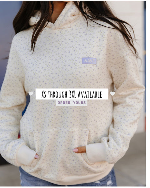 Ampersand Ave. Dainty Floral Comfort Hoodie