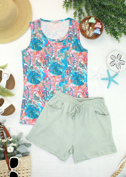 MM Crinkle Shorts (Dusty Rose, Light Green, Charcoal)