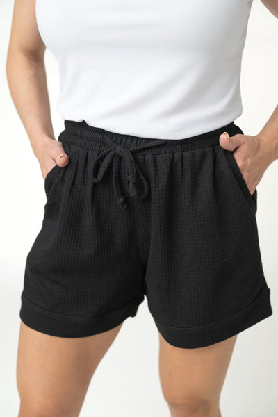 MM Waffle Shorts (Black, Pink, Turquoise)