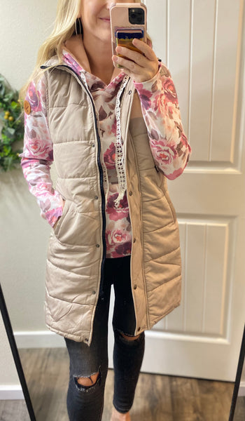 MM Floral Hoodie with Crochet Lace String