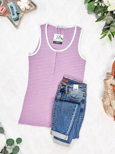 MM Stripe Snap Button Tanks