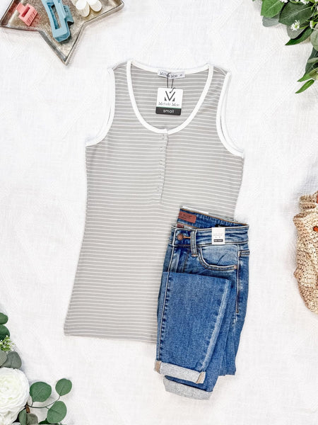 MM Stripe Snap Button Tanks