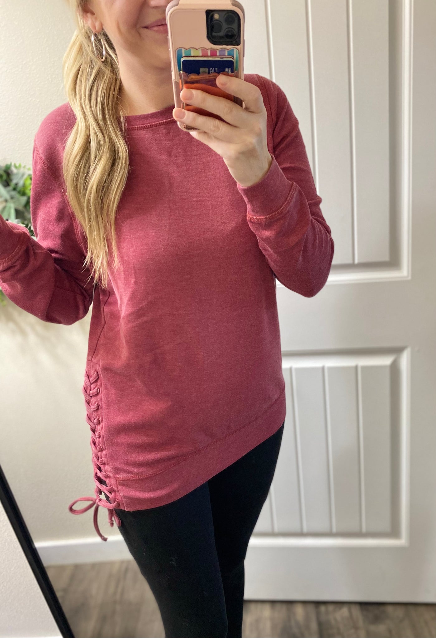 Lace Up Soft Pullover