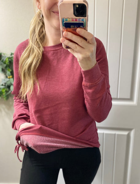 Lace Up Soft Pullover