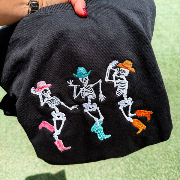 Preorder Glow in the Dark Embroidered Skeleton Sweatshirts